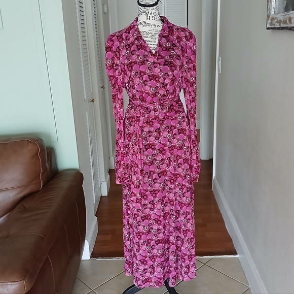 DIANE VON FURSTENBERG Phoenix printed mesh midi wrap dress - Picture 4 of 11